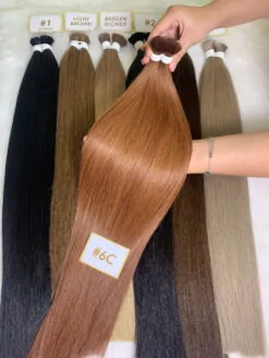 Bulk Hair Extensions #6 Color Premium Vietnamese Hair