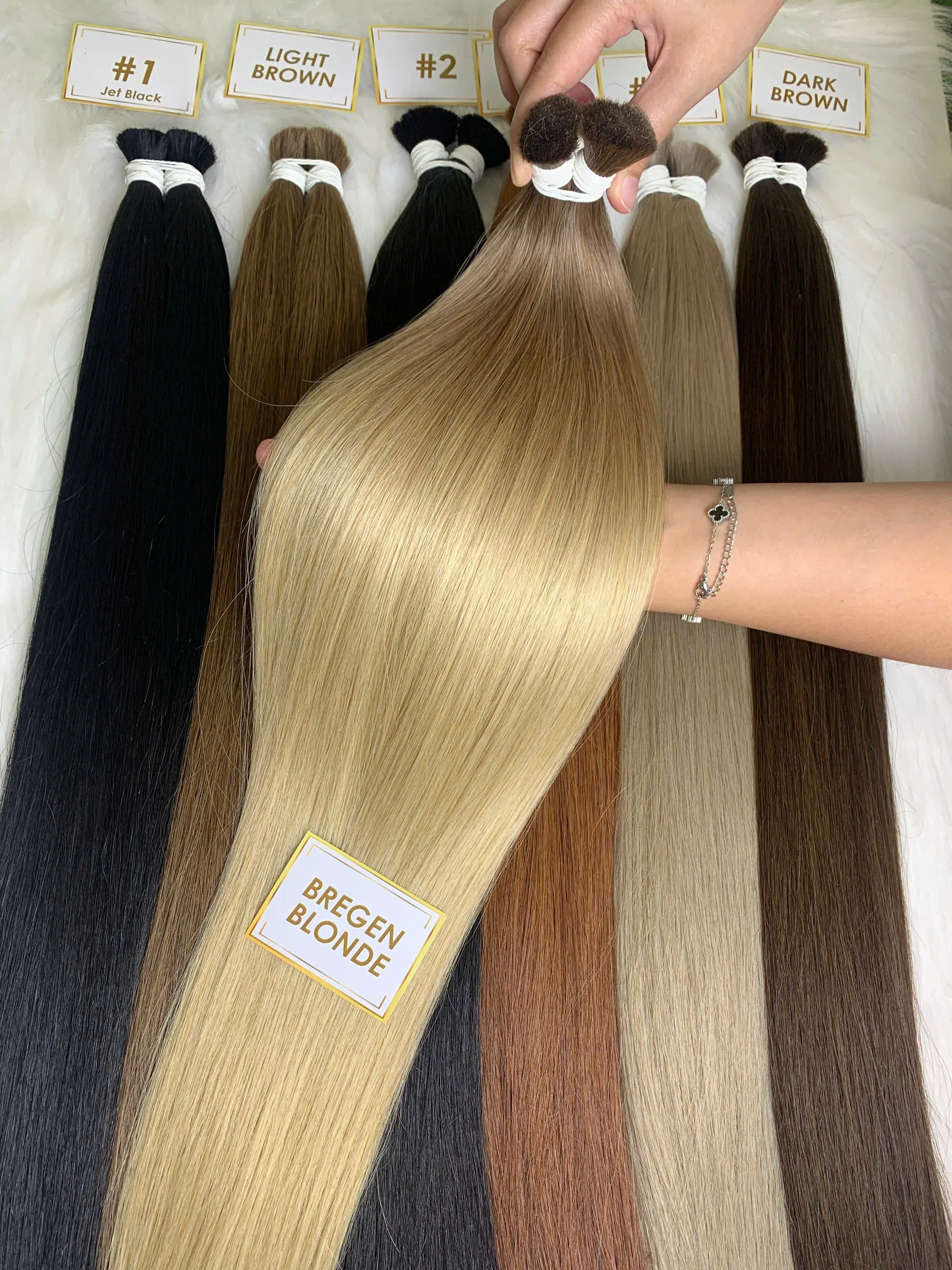 Straight Bulk Human Hair for Braiding 22 Inch Bergen Blonde Color 3 Straight Bulk Human Hair for Braiding Bregen Blonde Color