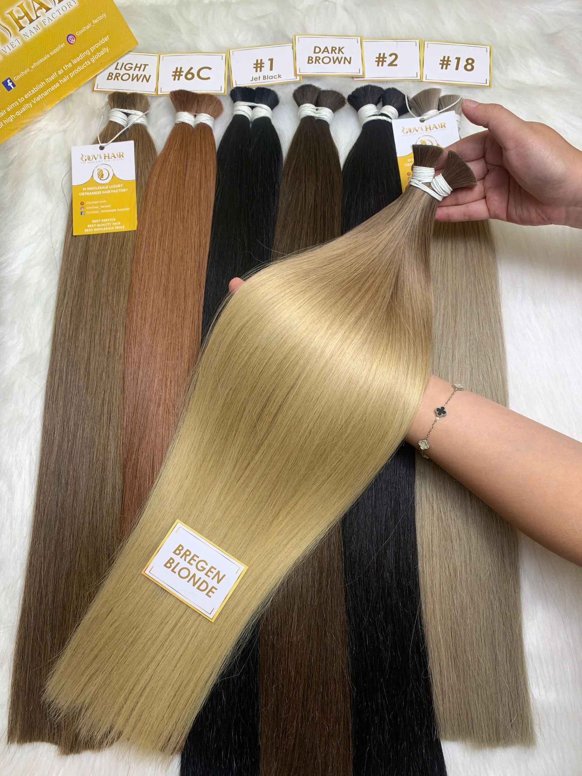 Straight Bulk Human Hair for Braiding 22 Inch Bergen Blonde Color 4 Bulk Hair Extensions Bregen Blonde Color Premium Vietnamese Hair