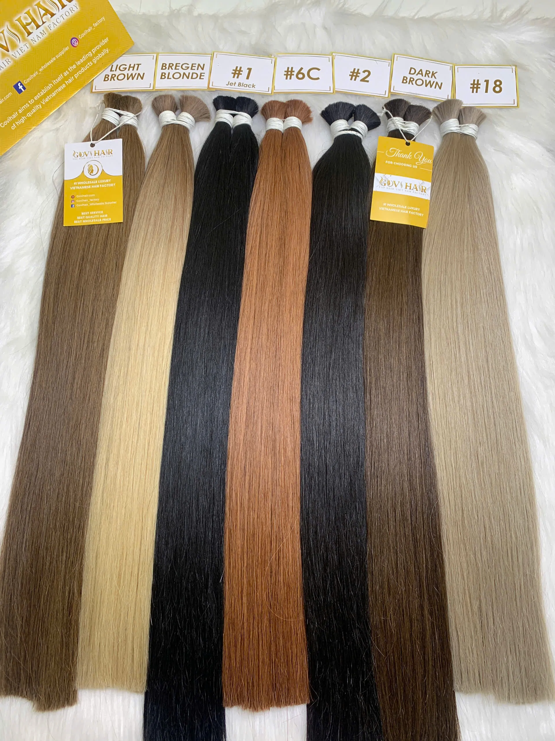 Bulk Hair Extensions Dark Brown Color Premium Vietnamese Hair