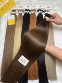 Straight Bulk Human Hair for Braiding Dark Brown Color