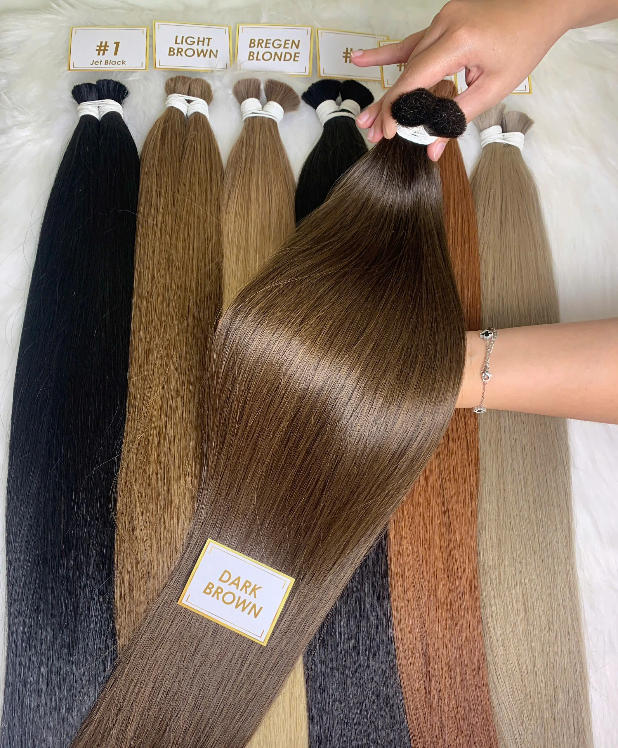 Bulk Hair Extensions Dark Brown Color Premium Vietnamese Hair