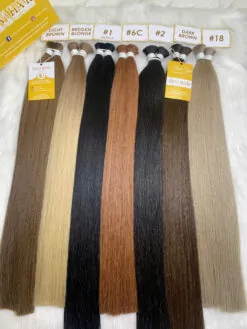 Straight Bulk Human Hair for Braiding 24 Inch Light Brown Color 5 Bulk Hair Extension Light Brown Color Wholesale Vietnamese Hair