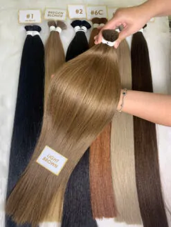 Bulk Hair Extensions Ligh Brown Color Premium Vietnamese Hair