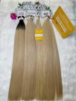 Bulk Hair Ombre Blonde Color Vietnamese Hair Extensions