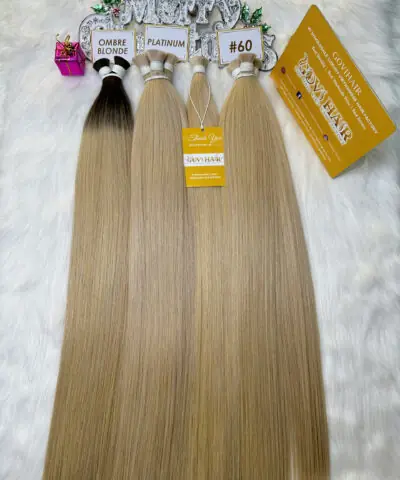 Bulk Hair Ombre Blonde Color Vietnamese Hair Extensions
