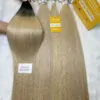 Straight Bulk Human Hair for Braiding Ombre Blonde Color