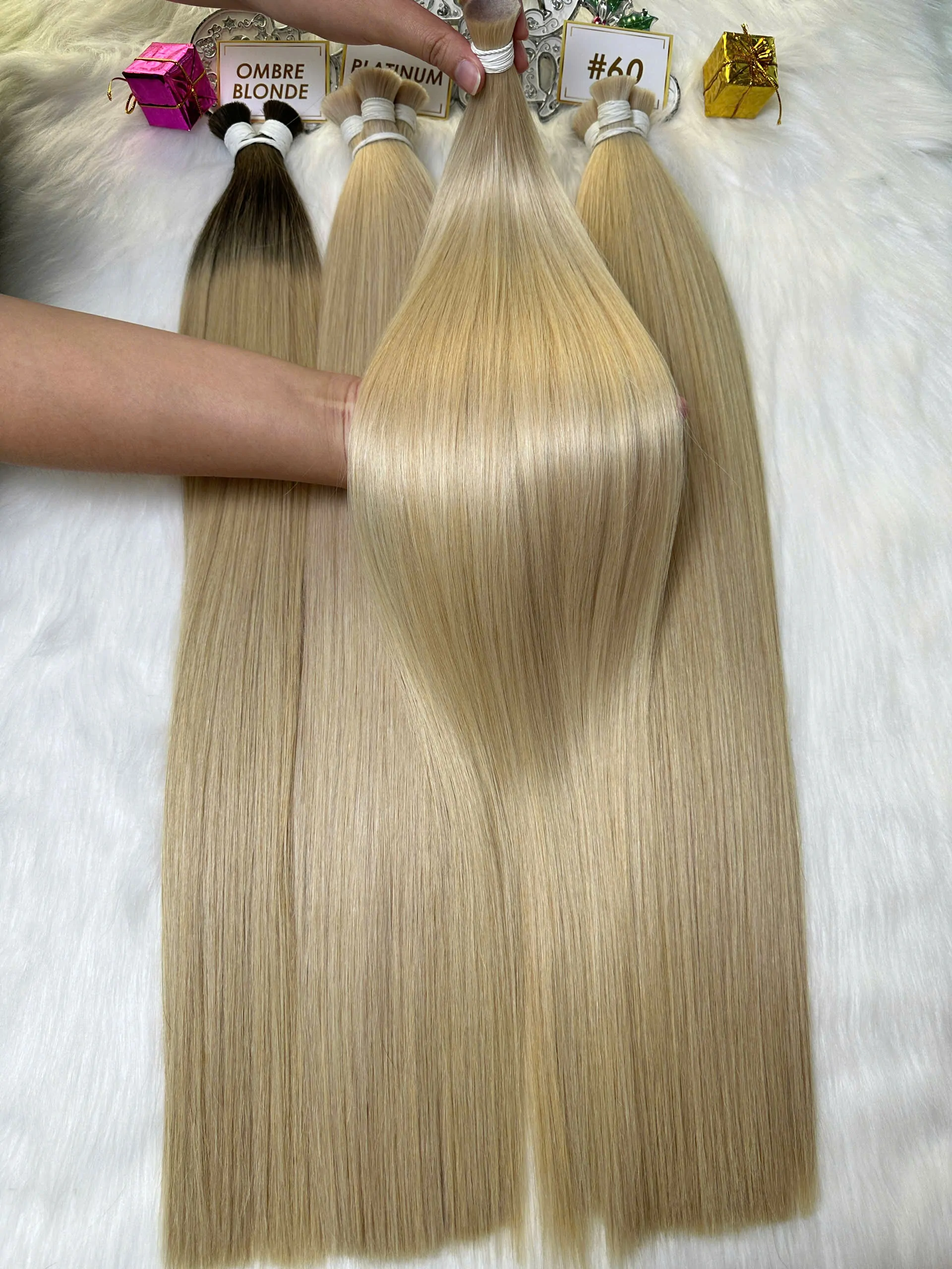 Bulk Hair Platinum Color Vietnamese Hair Extensions