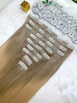 Clip-in Hair Extensions Ombre Blonde Color Luxurious Vietnamese Hair