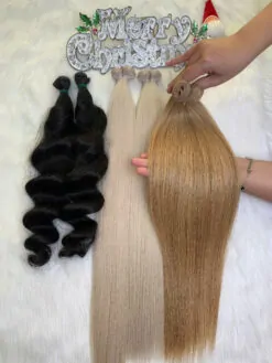Double Layer Genius Weft Hair Extensions #6 Color Vietnamese Hair
