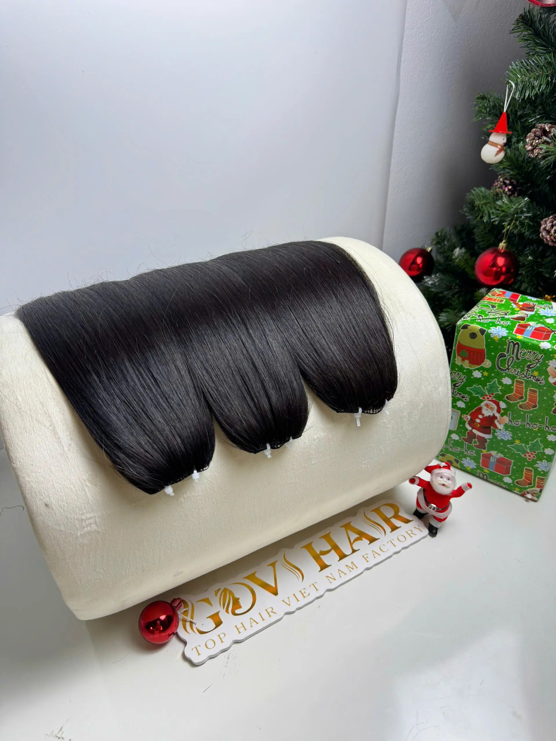 20 Inch Straight #1B Natural Black Color Feather Weft Hair Extensions for Salon - Image 3