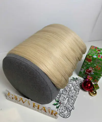 feather weft hair extensions platinum color 100 human hair 2