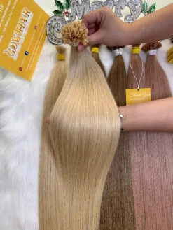 Flat Tip Hair Extensions Blonde Color Raw Vietnamese Hair