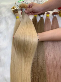 Flat Tip Hair Extensions Blonde Color Raw Vietnamese Hair