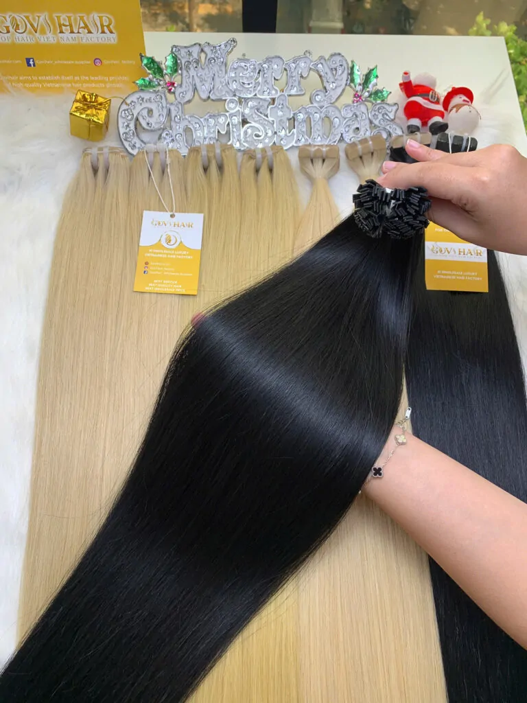 Flat Tip Hair Extensions Natural Color Virgin Vietnamese Hair