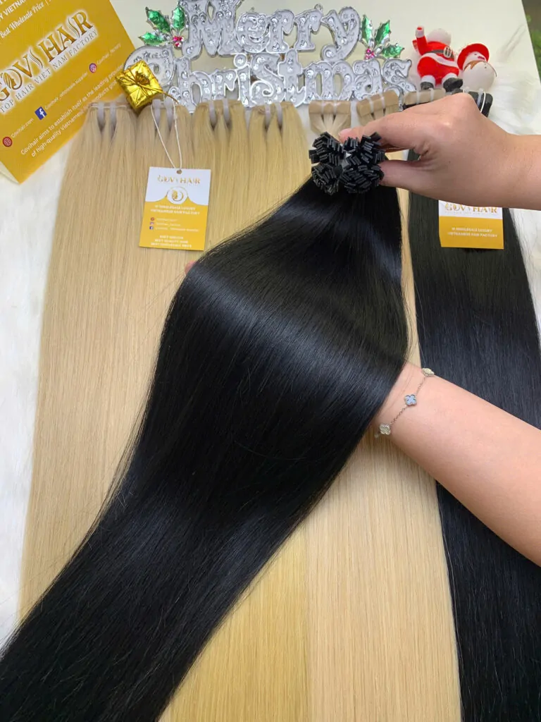 Flat Tip Hair Extensions Natural Color Virgin Vietnamese Hair