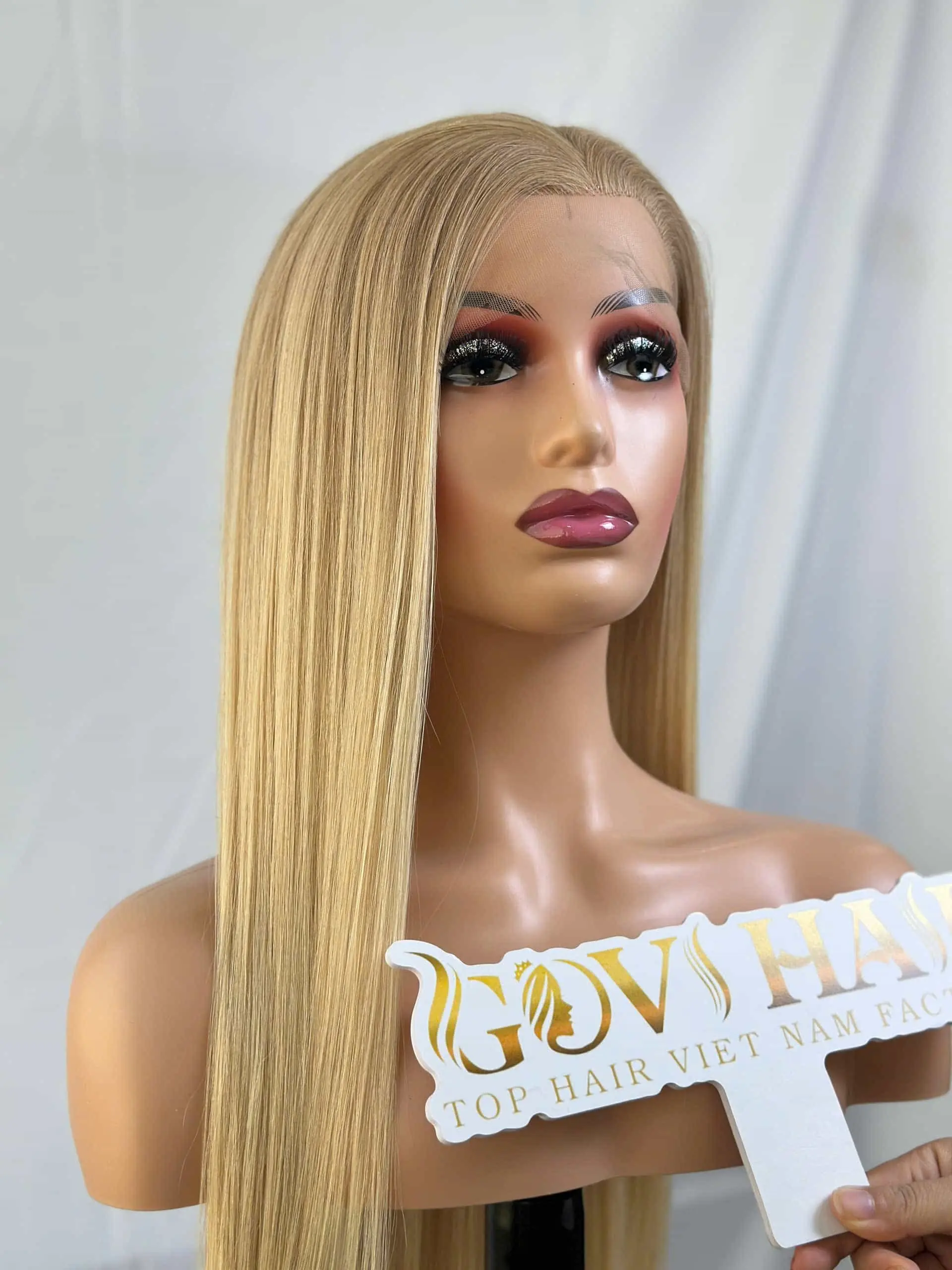 Straight Human Hair Full Lace Wig 18 Inch 180% Density Blonde Color 1 Human Hair Full Lace Wigs Blonde Color.