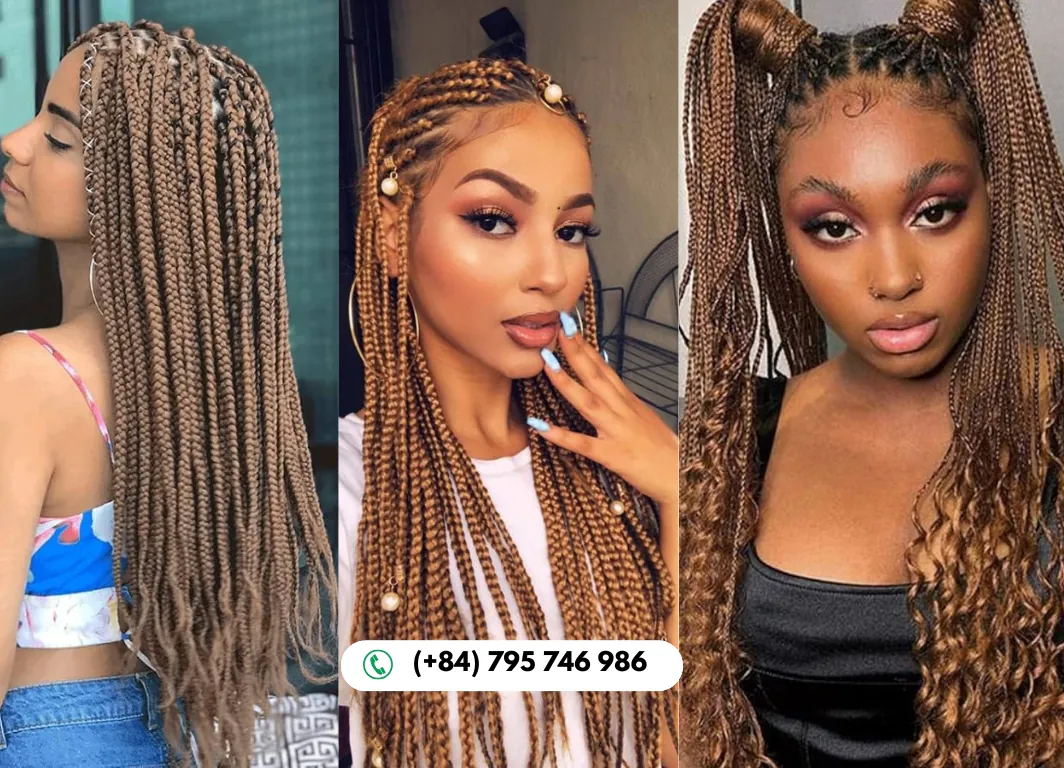 Straight Bulk Human Hair for Braiding 24 Inch Light Brown Color 7 Govihair Delivers Premium Vietnamese Hair with Lasting Quality