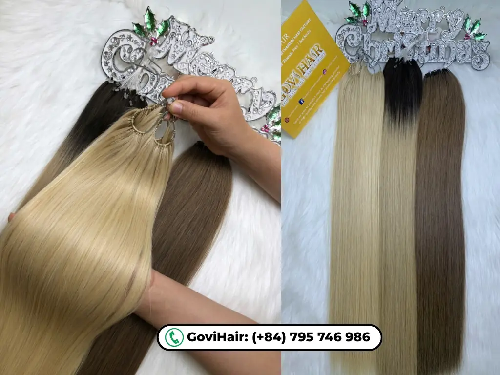 Govihair provides premium Feather Weft Hair Extensions Blonde Color.