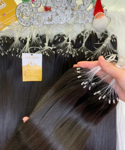 H6 Feather Hair Extensions Natural Color Virgin Vietnamese Hair Quality