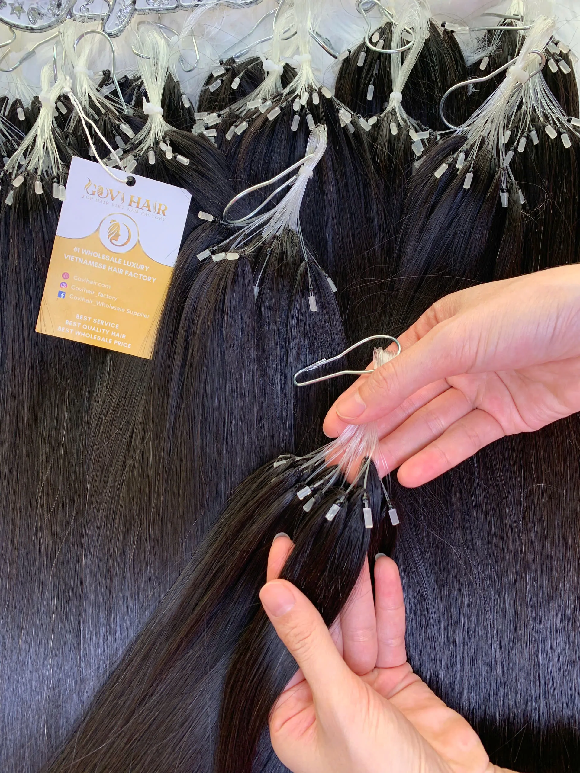 H6 Feather Hair Extensions Natural Color Virgin Vietnamese Hair