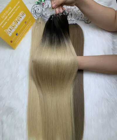 H6 Feather Hair Extensions Ombre Blonde Color