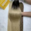 H6 Feather Hair Extensions Ombre Blonde Color High Quality Vietnamese Hair
