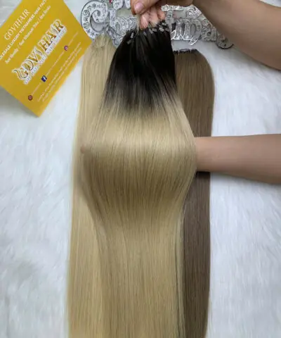 H6 Feather Hair Extensions Ombre Blonde Color High Quality Vietnamese Hair