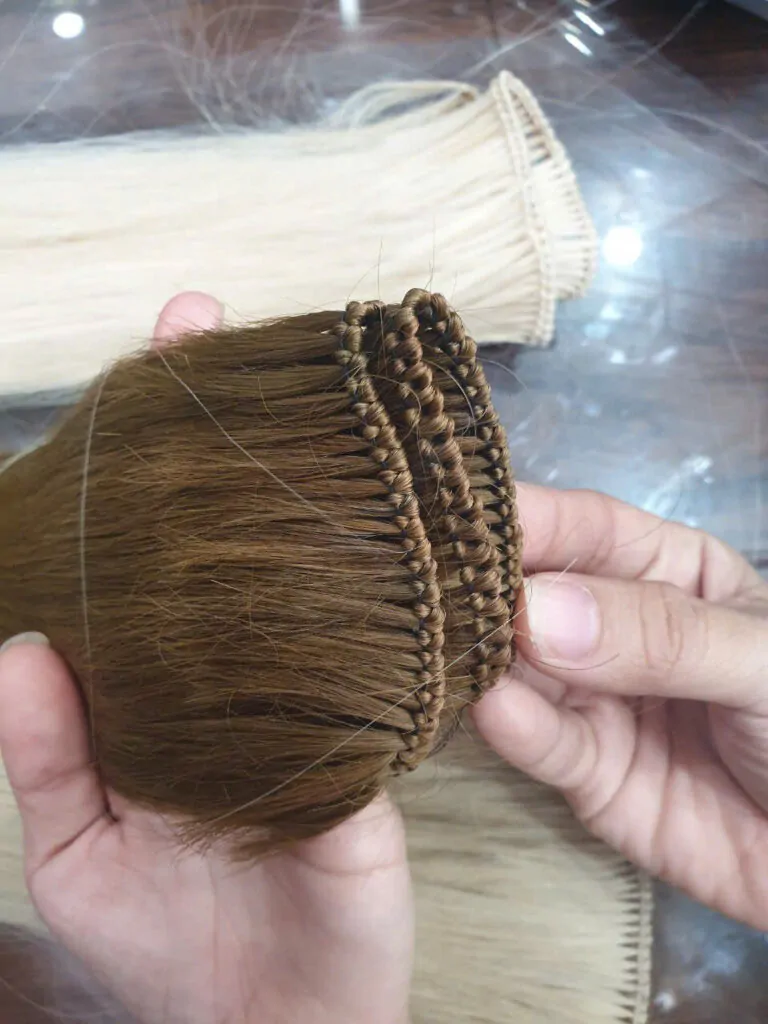 hand tied weft extensions made from vietnamese hair