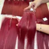 HD Lace Closure 2x6 Red Wine Color Vietnamese Hair Bone Straight