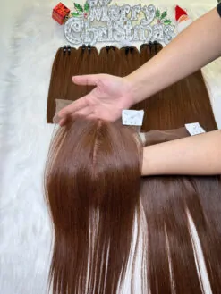 HD Lace Closure 5x5 Dark Brown Color Vietnamese Hair Bone Straight