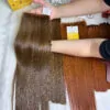 HD Lace Closure 5x5 Bone Straight 16 Inch #5 Light Brown Color Human Hair 7 HD Lace Frontal 5x5 Light Brown Color Raw Vietnamese Hair