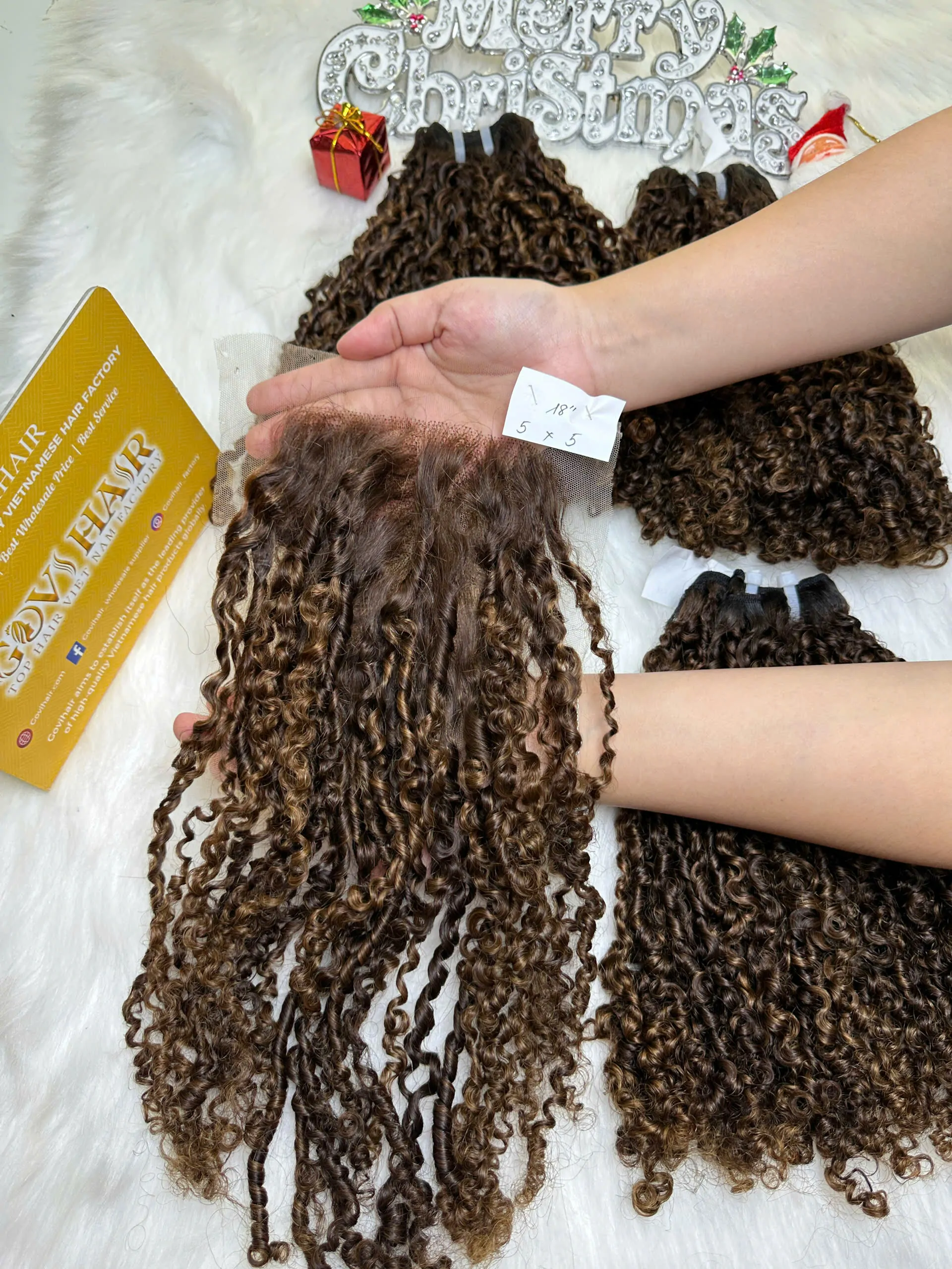 HD Lace Closure 5x5 Pixie Curly 16 Inch Mix Piano Color Human Hair 1 HD Lace Frontal 5x5 Pixie Curly Mix Piano Color Raw Vietnamese Hair