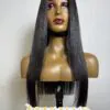 human hair closure wig bone straight 2x6 hd lace natural black color