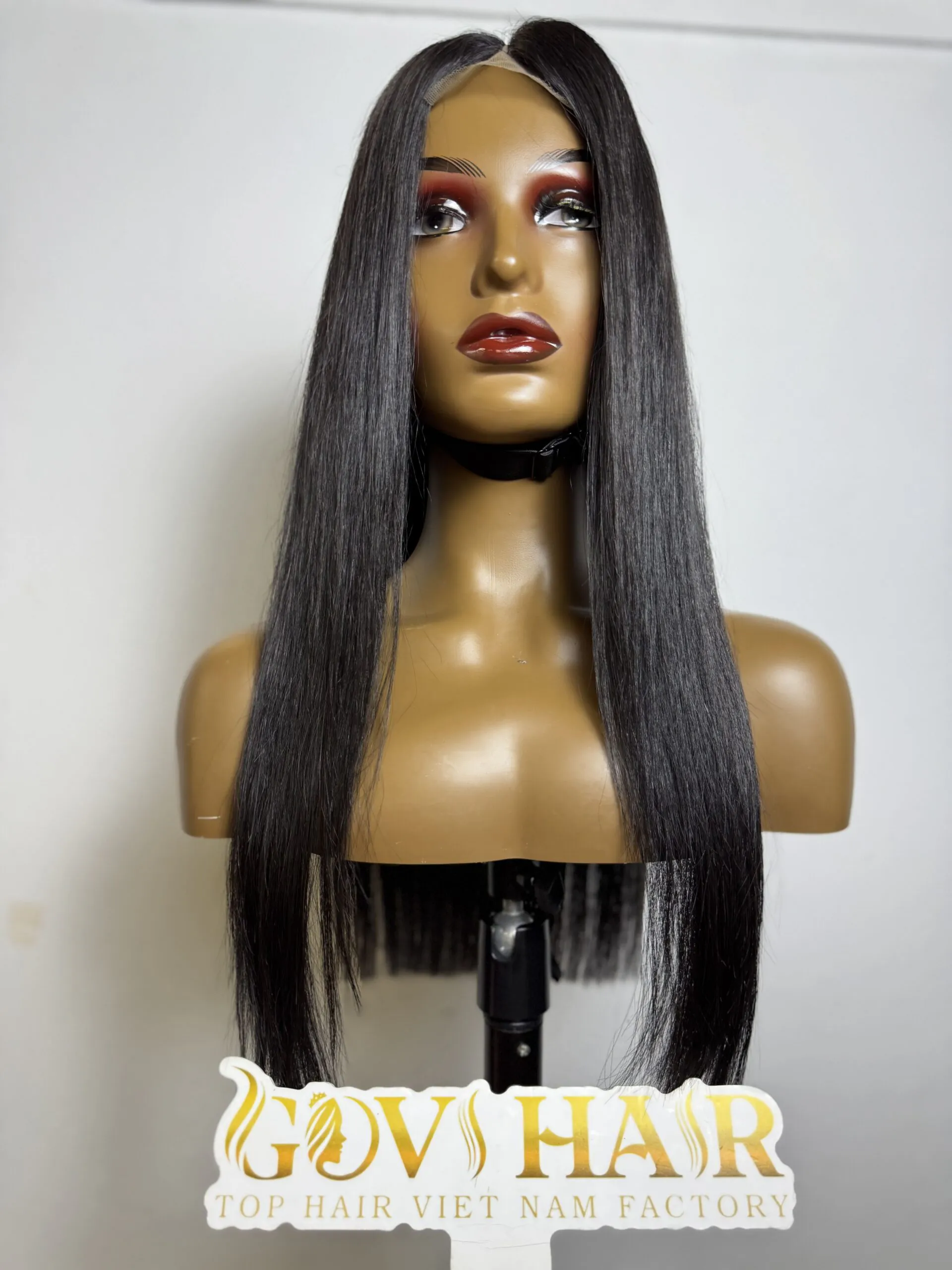 Straight Human Hair Closure Wig 2x6 HD Lace 22 Inch 180% Density Natural Color 1 human hair closure wig bone straight 2x6 hd lace natural black color