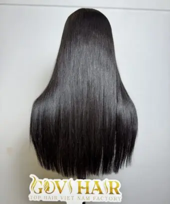 human hair closure wig bone straight 2x6 hd lace natural black color