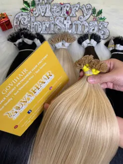 20 Inch Straight Mix Piano #27/60 Color V Tip Hair Extensions Pre Bonded 6 k tip hair extensions mix-piano color raw vietnamese hair