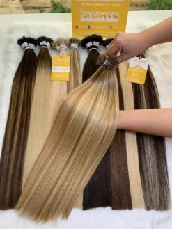 20 Inch Straight Highlight Nano Ring Hair Extensions 4 Nanoring Hair Extensions Mix Piano Color Raw Vietnamese Hair