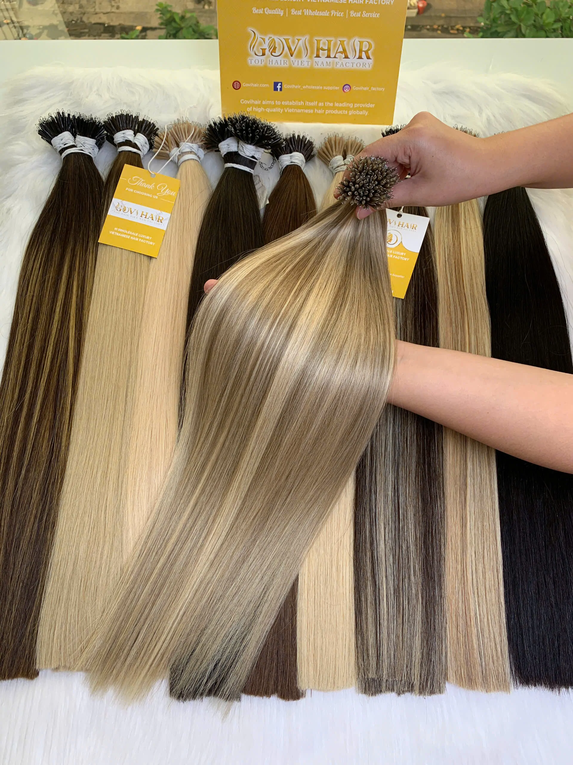 20 Inch Straight Highlight Nano Ring Hair Extensions 1 Nanoring Hair Extensions Mix Piano Color Raw Vietnamese Hair