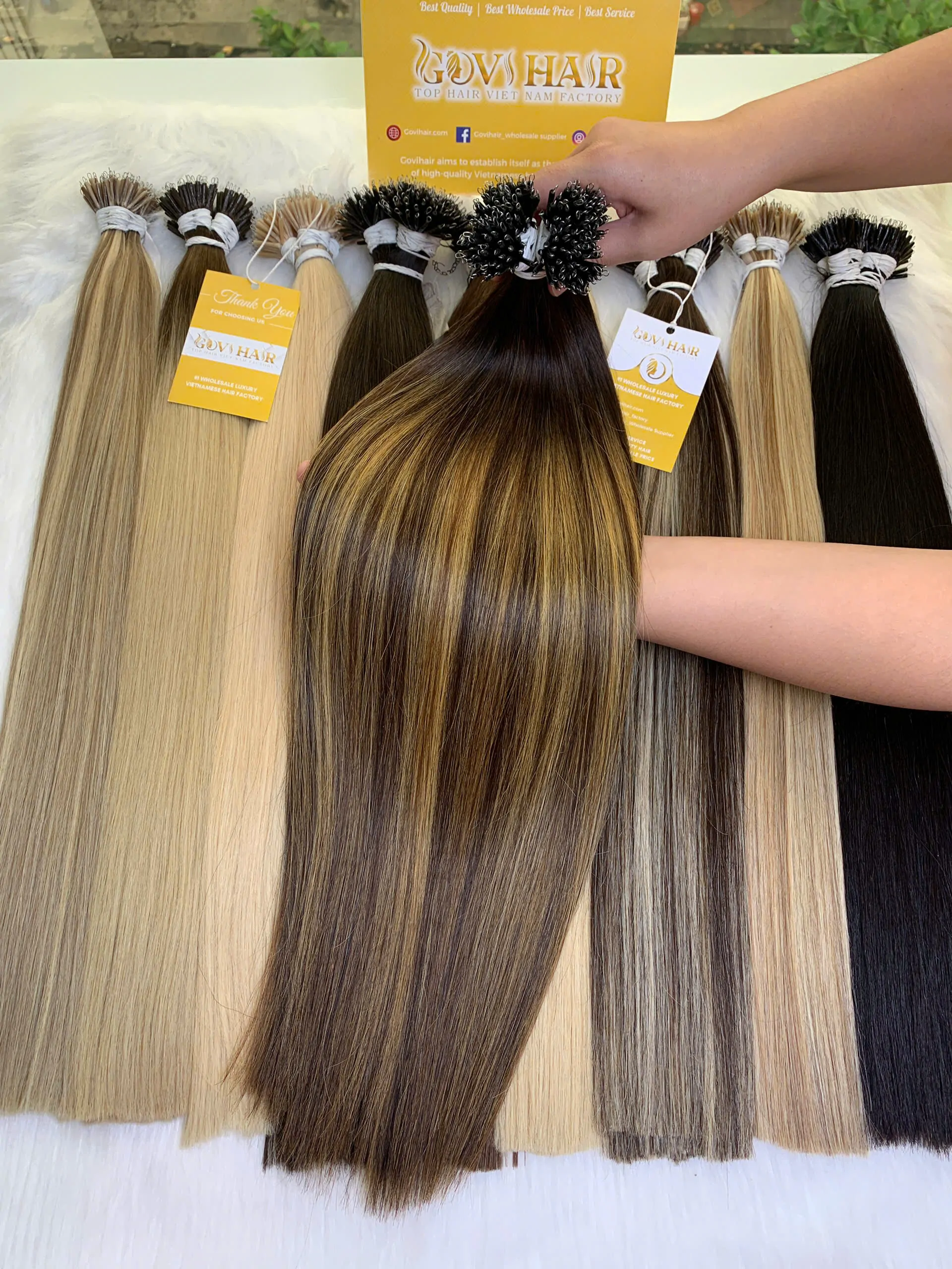 Nanoring Hair Extensions Mix Piano Color Virgin Vietnamese Hair