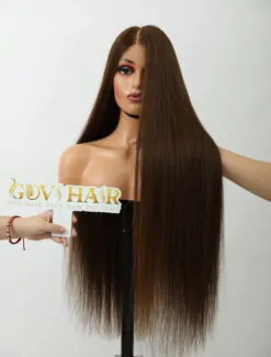 Human Hair Closure Wigs #2 Color
