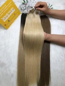 Feather Weft Hair Extensions Blonde Color