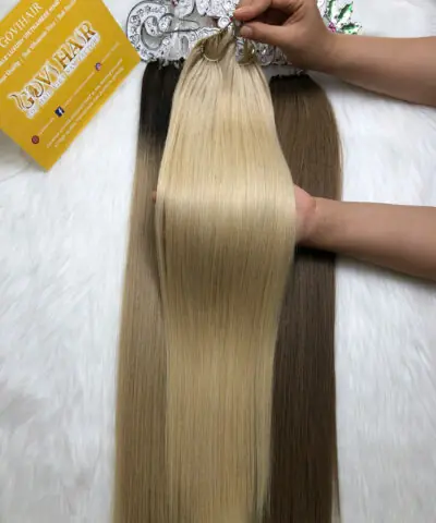 Feather Weft Hair Extensions Blonde Color