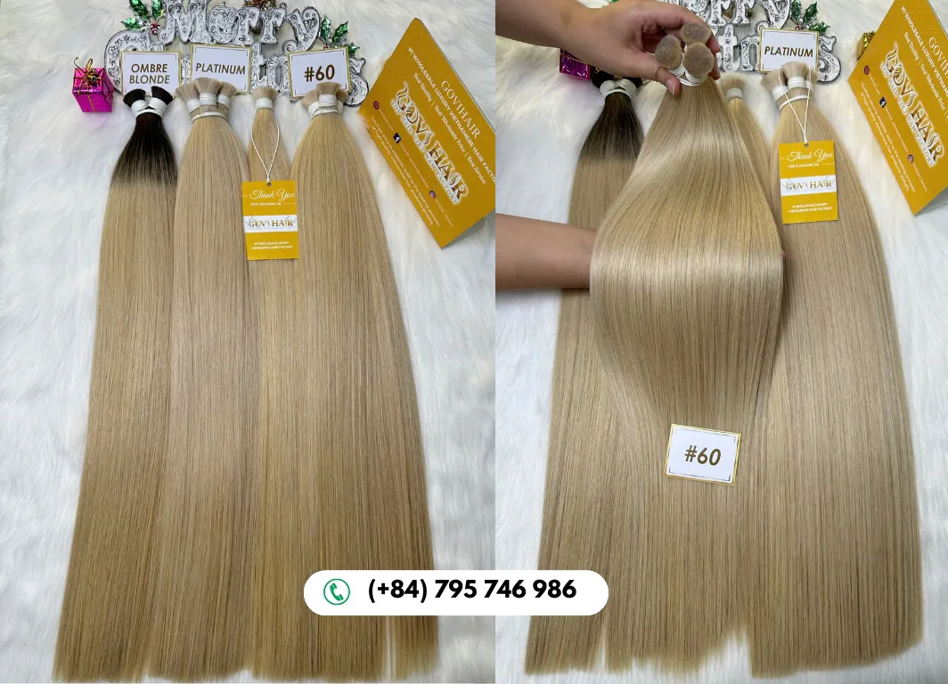 Straight Bulk Human Hair for Braiding #60 Color Raw Hair 12 Partner with Govihair for Premium Bulk Human Hair for Braiding