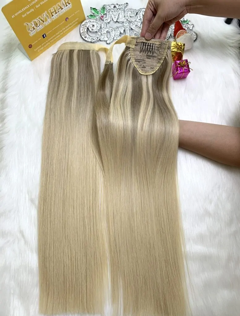 Ponytail Hair Extensions Mix Piano Color Vietnamese Hair Premium Quality Ponytail Hair Extensions Mix Piano Color Vietnamese Hair Premium Quality