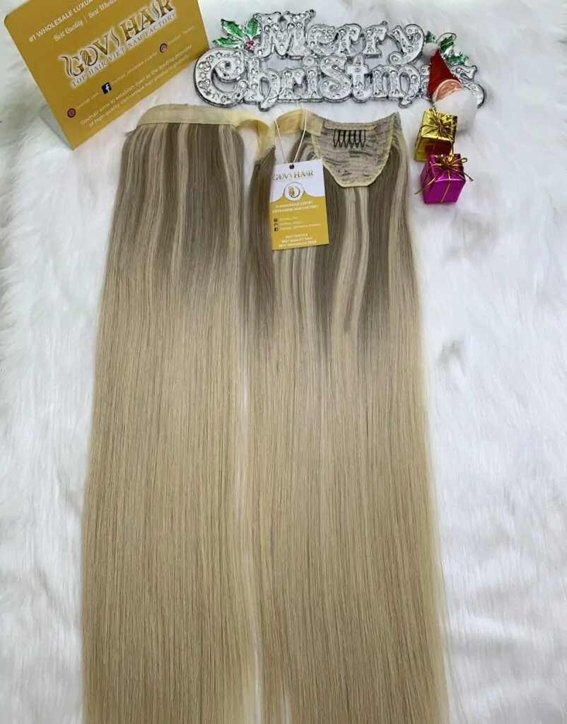 Ponytail Hair Extensions Mix Piano Color Vietnamese Hair Ponytail Hair Extensions Mix Piano Color Vietnamese Hair