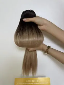 24 Inch Straight #2/27 Ombre Feather Weft Hair Extensions