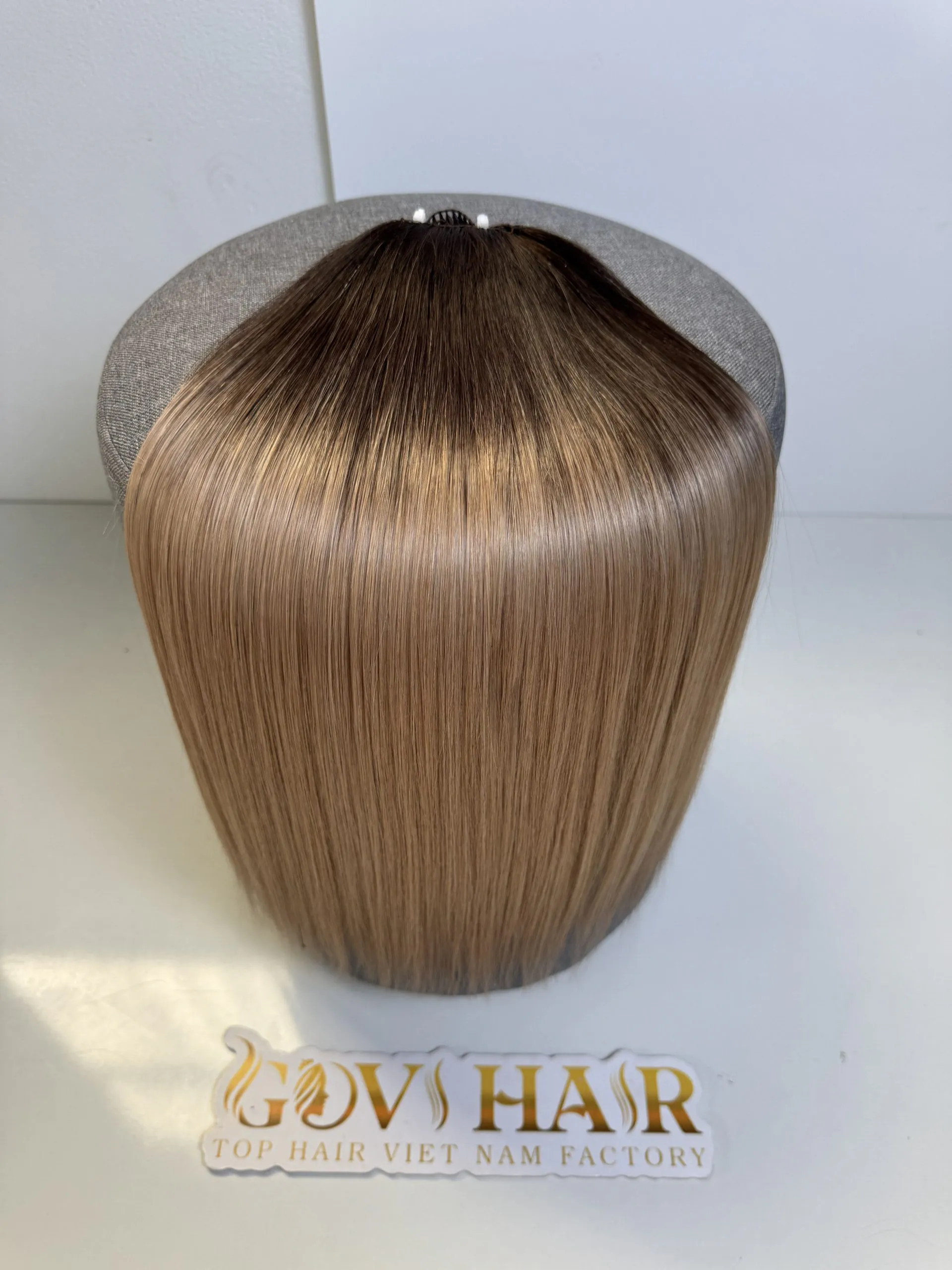 24 Inch Straight #2/27 Ombre Feather Weft Hair Extensions 100% Human Hair