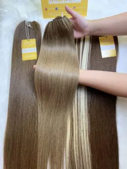 #7 Light Ash Brown Feather Weft Hair Extensions