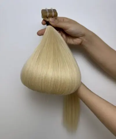 24 Inch Straight Blonde Color Tape In Human Hair Extensions 6 Blonde Color Human Tape In Hair Extensions